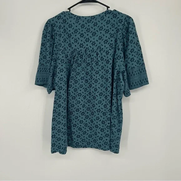 Wonderly Teal Floral Blouse - Picture 5 of 8